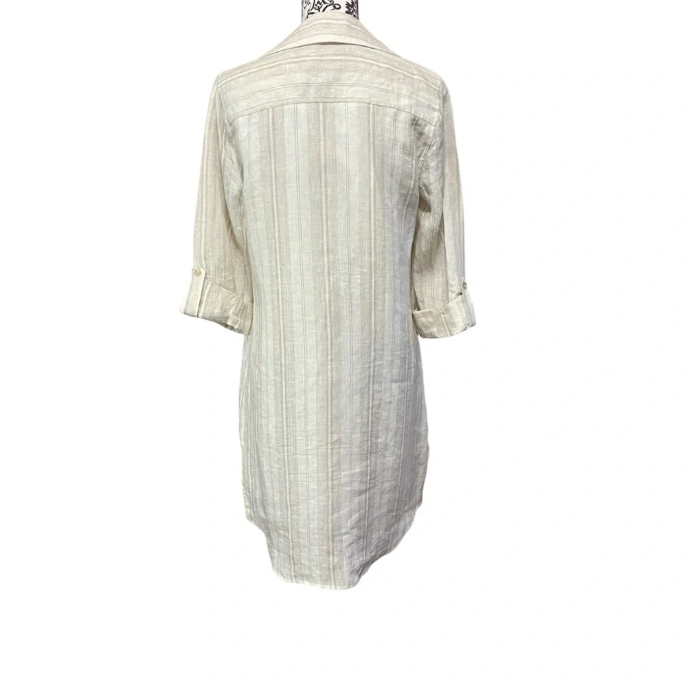 Maven West White Asymmetrical Long Sleeve Shirt Dress Sz-Small - Picture 4 of 6